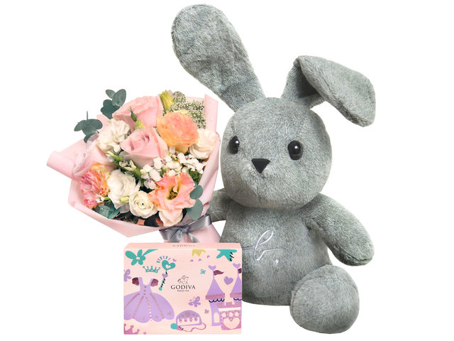 Florist Gift Set - agnès b. Lapin Plush With Flower Bouquet A15 - VAB0206A9b Photo