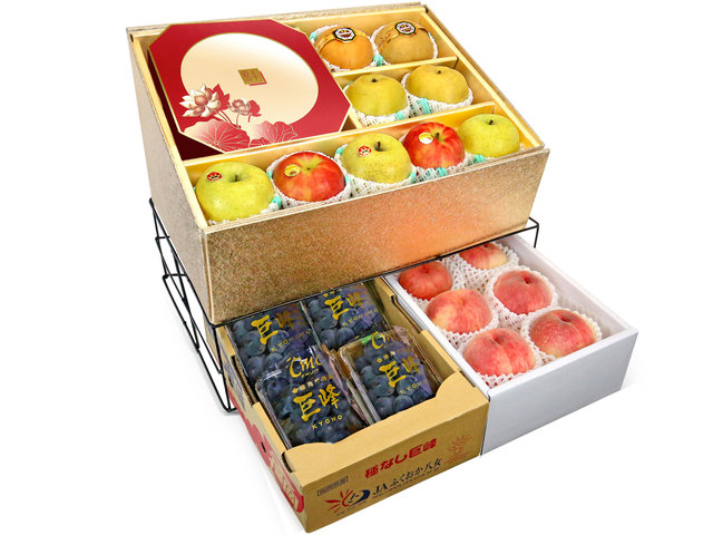 Fruit Basket - Mid Autumn Double Deck Peninsula MoonCake Fruits Gift Tower D15 - 0DB0618D1 Photo