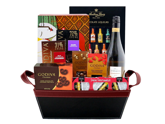 Wine n Food Hamper - Premium Imported Fine Wine And Chocolate Gift Hamper FH38 - L76600557 Photo